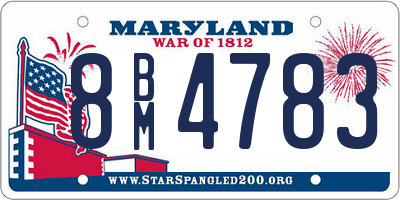 MD license plate 8BM4783