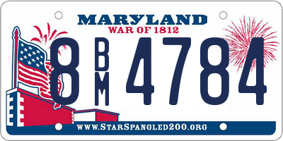 MD license plate 8BM4784