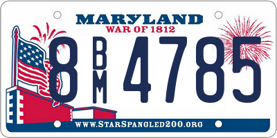 MD license plate 8BM4785