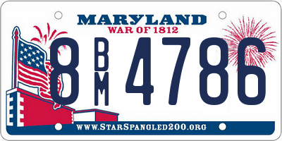 MD license plate 8BM4786