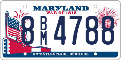 MD license plate 8BM4788