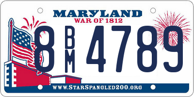 MD license plate 8BM4789