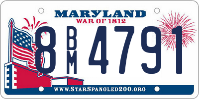 MD license plate 8BM4791