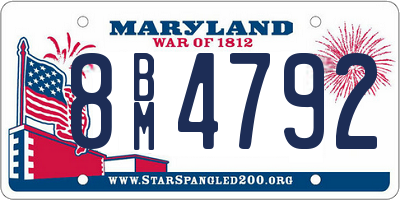 MD license plate 8BM4792