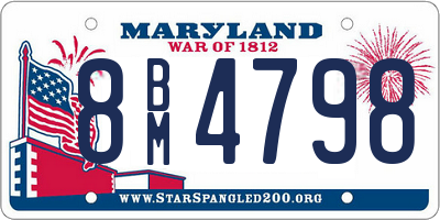 MD license plate 8BM4798