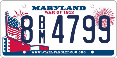 MD license plate 8BM4799