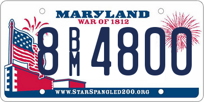 MD license plate 8BM4800