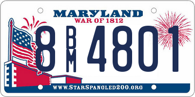 MD license plate 8BM4801