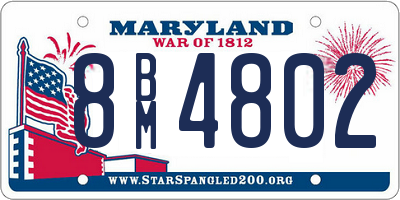 MD license plate 8BM4802