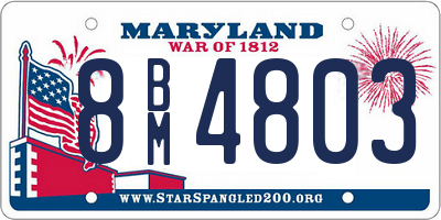 MD license plate 8BM4803