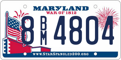 MD license plate 8BM4804