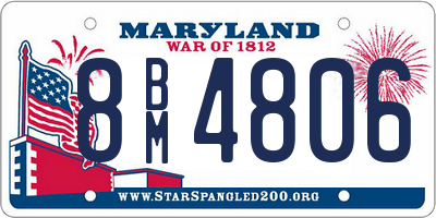 MD license plate 8BM4806