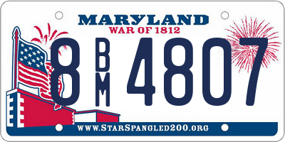 MD license plate 8BM4807