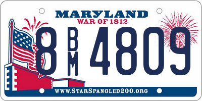 MD license plate 8BM4809