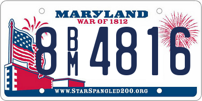 MD license plate 8BM4816