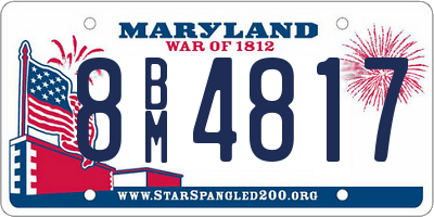 MD license plate 8BM4817