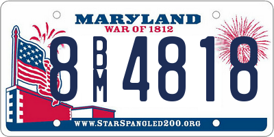 MD license plate 8BM4818