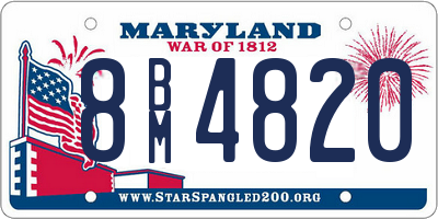 MD license plate 8BM4820