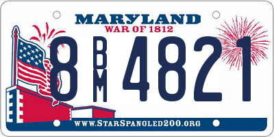 MD license plate 8BM4821