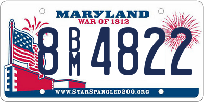 MD license plate 8BM4822