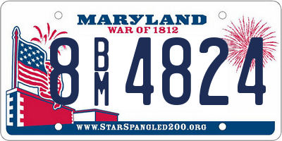 MD license plate 8BM4824