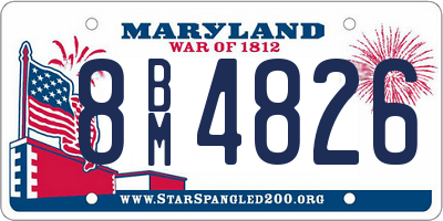 MD license plate 8BM4826