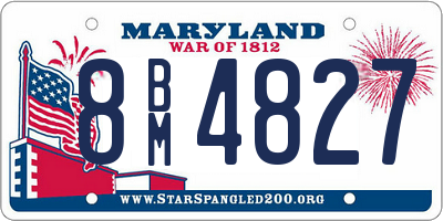 MD license plate 8BM4827