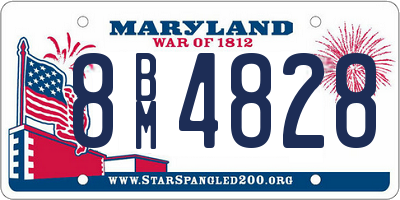 MD license plate 8BM4828