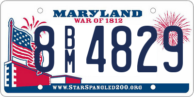 MD license plate 8BM4829