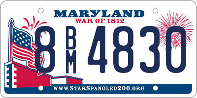 MD license plate 8BM4830