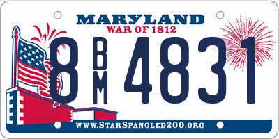 MD license plate 8BM4831