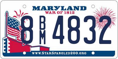 MD license plate 8BM4832