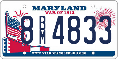 MD license plate 8BM4833