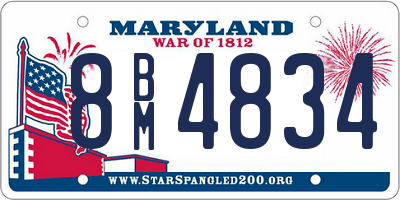 MD license plate 8BM4834