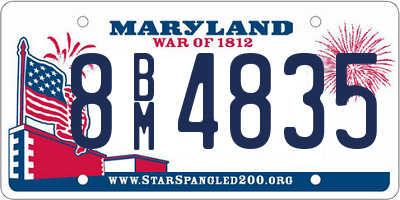 MD license plate 8BM4835