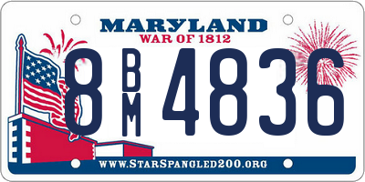 MD license plate 8BM4836