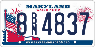 MD license plate 8BM4837