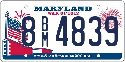 MD license plate 8BM4839