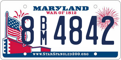 MD license plate 8BM4842