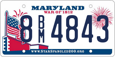 MD license plate 8BM4843