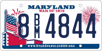 MD license plate 8BM4844