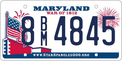 MD license plate 8BM4845