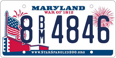 MD license plate 8BM4846