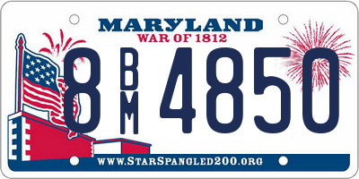 MD license plate 8BM4850