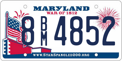 MD license plate 8BM4852