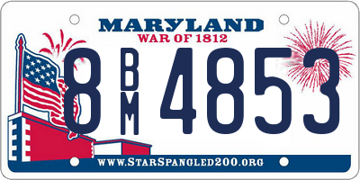 MD license plate 8BM4853