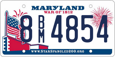 MD license plate 8BM4854