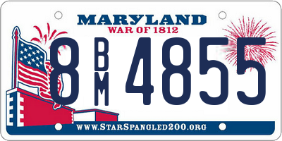 MD license plate 8BM4855