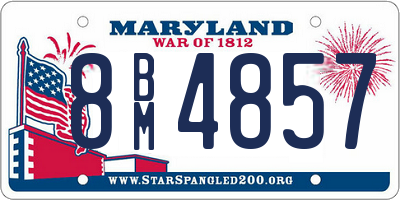 MD license plate 8BM4857