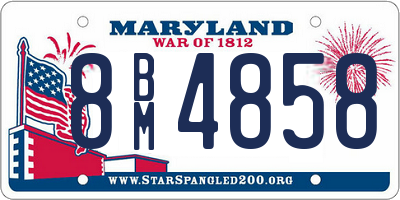 MD license plate 8BM4858